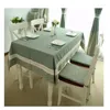 Table Cloth Polyester/Cotton TableCloth Leaves Plaid Jointed Green Blanket Cover Runner Home Textile Decoration Antependium