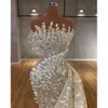 Oost-luxe zeemeermin midden bruidsjurken sprankelende kristallen kant strapless dubai arabische bruidsjurken parels kralen bruiden vestidos de novia