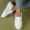 Casual Shoes Plus Size Round Toe Flat For Women Fashion Slip On Black Sneakers Walking Zapatillas Mujer 2024