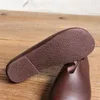 Casual schoenen vrouwen loafers koe echte lederen vrouwtjes ondiepe flats vrouw glip op ronde teen zacht retro voor