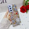 Modedesigner Telefonfodral för Samsungs Galaxy Z Flip 5 4 3 5G Z Fold 5 Z Fold3 Fold4 Diamond Rhinestone Luxury Socktproof Protective Cover