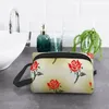 Cosmetic Bags Custom Red Rose Toiletry Bag Women Floral Pattern Makeup Organizer Lady Beauty Storage Dopp Kit Box