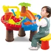 Sand Water Table Outdoor Garden Sandbox Set Play Table Kids Summer Beach Toy Beach Play Sand Water Game Play Interactive Toy 240321