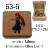 Dozen eindigen Lilium Elfen Lieed Music Box Goldplating Bewegingsmechanisme Box voor kerst verjaardag Nieuwjaar vrouw Girlfriend Gift