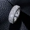 Hailer Joyas carré pierre conceptions Sterling Sier Halo mariages hommes bande Moissanite bague pour hommes