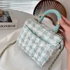 Mini Crossbody Bags Mulheres Designer de Moda Vanity Case Cosmetic Bag Handle Handbags 23S Novo Verão Azul De Lã Lady Tote Bags Woolen Cosmetic Bag 14x13cm