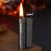 Lighters Retro Vintage Portable Push Ignition Lighter Mini Metal Windproof Grinding Wheel Flint Kerosene Lighter 240325