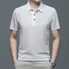 Zomer Polo Shirt Mannen Koreaanse Stijl Holle Korte Mouwen Polo Shirt Ijs Zijde Ademend Busin T-shirt Mannelijke Merk kleding 4XL B3fI #