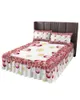 Bed Skirt Christmas Poinsettia Watercolor Light Ball Fitted Bedspread With Pillowcases Mattress Cover Bedding Set Sheet