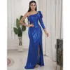 Arabo Ebi Oct Aso Royal Blue Sirena Abiti da sposa Cristalli Sera Prom Festa formale Compleanno Celebrità Abiti per la madre dello sposo Abito ZJ