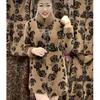 Women's Knits Autumn Winter Imitation Mink Velvet Coat Women Clothing Mid-Length Middle-Aged Mom Fashion Thick Woolen Jacket Outerwear U894