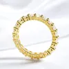 Anelli a grappolo Smyoue placcato oro 18k 3 / 3,5 mm tutti diamanti Moissanite per le donne Fasce per l'eternità completa Gioielli in argento sterling 925