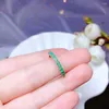 Cluster Rings Colife Jewelry 925 Silver Emerald Ring for Office Woman 13 Pieces 2mm Natural Gift Brithday