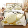 Housse De Couette Bedding Set Fruit Lemon Blue Green Winter Duvet Pillowcases Light Color Bedroom Comforter Cover Dropship