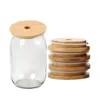 Drinkware Lid 70Mm 88Mm Bamboo Cup Reusable Wooden Mason Jar With St Hole And Sile Seal Bowl Er Drop Delivery Home Garden Kitchen Dini Otdag