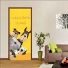 Naklejki z kreskówki Dzieci naklejki na drzwi dla dzieci dla dziewcząt pokój pokój sypialnia dekoracja żyrafa żyrafa winylowa tapeta plakat na ścianę mural 3D