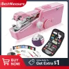 Machines Portable Mini Sewing Machines Needlework Cordless HandHeld Clothes Useful Portable Sewing Machines Handwork Tools Accessories