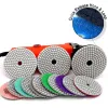 Polijstpads Shgo Hot15pcs 4 Inch Wet Diamond Polishing Pads Set 50 to 3000 Grit Hook Loop Backing Sanding Discs for Granite Concrete Marble