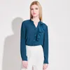 Womens Blouses Shirts Fall Spring Fashion Office Ladies Blue Navy Ruffles Long Sleeve Cardigan Chiffon Blouse Slim Loose For Women Dro Ot14B