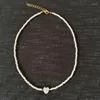 Choker Fashion White Love Heart Necklace For Girl Spring Summer Trend Small Colorful Beads Gift Friend Jewelry