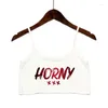 Tanks pour femmes Horny Camis Camisole Camisole Summer Crop Top Sexy Tops pour femmes sans manches sans manches Tank Femme Vêtements Camison Verano