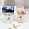 Tasses couronne thème lait/café dessin animé multicolore tasse cuisine outil cadeau noël avec support de téléphone portable