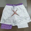 Pantalones cortos de compresión para hombres 2 en 1 Anime Performance Gym con bolsillos Entrenamiento de secado rápido Correr Ropa deportiva de verano 240315