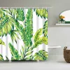 Gardiner tropisk grön växtblad palm kaktus dusch gardiner badrum gardin frabisk vattentät polyester badrum gardin med krokar