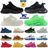 2024 Balensaiga Canvas Triple S Designer-Kleiderschuhe für Männer und Frauen, Plateau-Sneaker, klare Sohle, Schwarz, Weiß, Grau, Silber, Rot, Rosa, Blau, Paris, Luxus-Herren-Turnschuhe