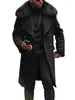 Men's Trench Coats 2024 Long Casual Woolen Coat Solid Slim Fit Double Breasted Youth Collar Clothing Men Winter Wool Cloak & Mix