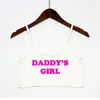 Damen Tanks Daddy's Girl Crop Top Rosa Buchstaben Drucken Sommer Tops Sexy elastische Baumwolle Camis ärmellose kurze Tank Bar Frauen