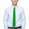 Bow Ties Neon Green Elephant Tie Funny Animal Print Grafisk hals klassisk avslappnad krage för män Dagliga slitage -tillbehör