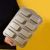 Moulds 8 Grids Steel Carbon NonSticky Cake Mold Cheesecake Bread Loaf Pan Baking Mould Pie Tin Tray Bakeware Tool Accessories
