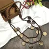 Colares de pingente de moda coreana multi camada colar conjunto para mulheres boêmio vintage disco em camadas empilhadas boho jóias colares