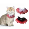 Dog Collars Stylish Lace Bib White/Black Comfortable Washable Bowknot Cat Neckerchief Collar Dress Up