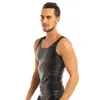 Iiniim Mens Moto Lingerie Tops for Evening Party Men's Clothing Leather Sreevel Vest Tank Takpwear Undershirt Waistcoat U3L3＃