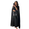 Casual Dresses Autumn Fashion Elegant Robe Dress Women Solid Cloak Spliced