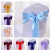 Chair Covers 1pc Colourful Satin Sash Wedding Events Party Decorative Sashes Bow For Home El Show Decoration Wholesale