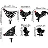 Dekoracyjne figurki -Chicken Silhouette Acryl Garden Art Stake Black Rooster Hen Chick Statue Wstawienie wystroju na podwórko