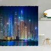 Curtains World Famous Architecture Pattern Shower Curtain New York Empire State Building Night Landscape Bathroom Decor Bath Curtains