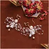 Hårklämmor Barrettes Brud Rhinestone Vine Elegant Accessories Earrings For Party Birthday Drop Leverans smycken Hairjewelry Otxr8