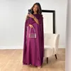 Casual Dresses Autumn Fashion Elegant Robe Dress Women Solid Cloak Spliced