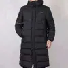 Winter Jacket Coat Herrkvinnor Parkas huva ner jackor tjocka mode lång huva utomhus varm bomull överrock klassisk stil vindtät unisex s