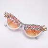 Solglasögon vattendroppe strass för flickor pojkar po props y2k-stil rese kattögon glasögon tonåringar gåvor