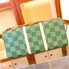 2024 new Big green grid travel bags designer tote luxury keepall 50cm handbag upscale duffle bag Fitness holiday bag top quality Genuine leather shoulder bags M41418