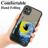 Cell Phone Cases Retro Oil Painting Van-Gogh Cat Phone Case for IPhone 15 13 12 11 Pro Max Mini 14 7 8 Plus SE2020 X XS XR Shockproof Hard CoversY240325