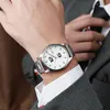 Relógios de pulso de quartzo relógio de pulso homens relógio de negócios elegante masculino com mostrador redondo estilo formal risco para comutar