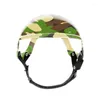 Vêtements de chien Chapeau de moto pour animaux de compagnie Équitation en plein air Petit chien Chat Sécurité Sangle réglable Camouflage robuste Mini tête Fournitures de protection