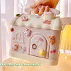 Scatole Kawaii Piggy Bank Anime Cartoon Simpatico salvadanaio quadrato Salvadanaio con serratura e chiave per note Bambini Natale Capodanno regalo 2023