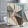 Zasłony Kreatywny geometryczny wzór zasłony prysznicowe Wodoodporne zasłony Zasłona Czarna biała kostka 3D Nordic Bathroom Decor Screen z haczykami